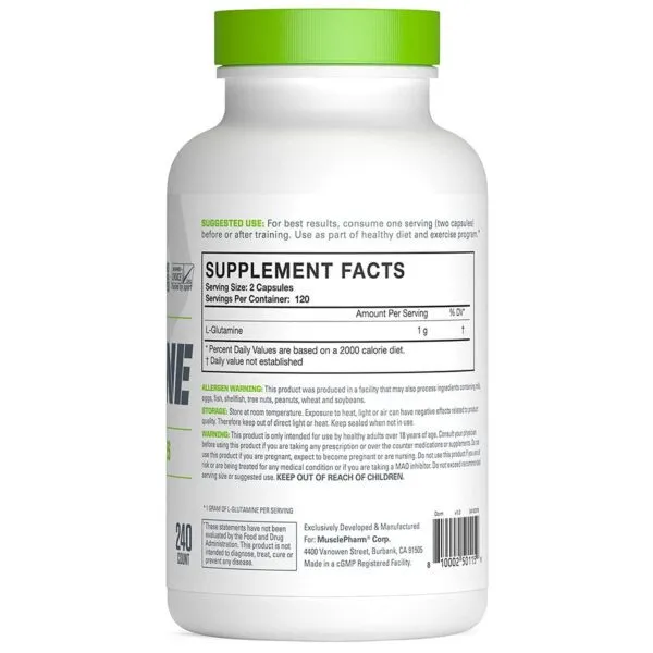 MP L-Glutamine 120 Servings Facts