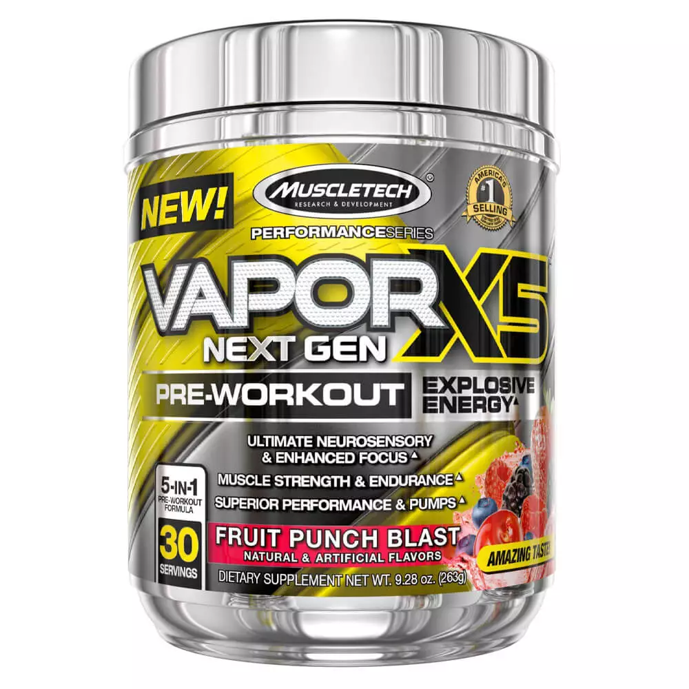 Muscletech Vapor X5 Fruit Punch Blast 30 Servings