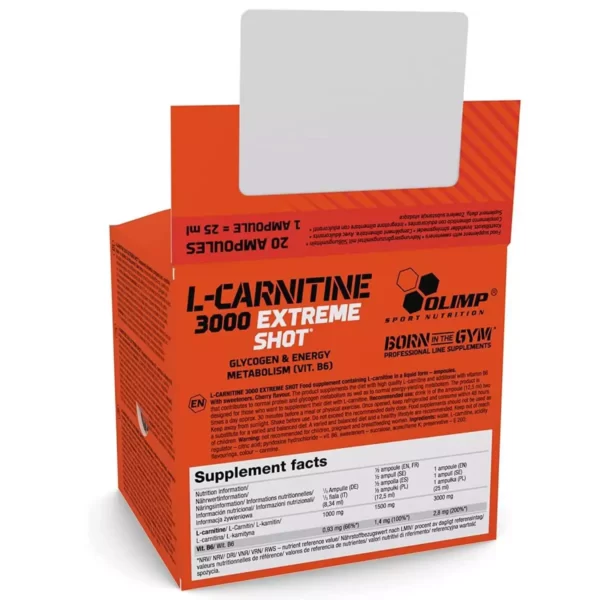 Olimp L-Carnitine 3000 Extreme Shot 20 Ampoules Facts