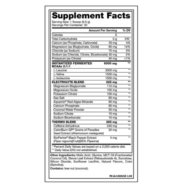 Mutant BCAA Thermo 285g Facts