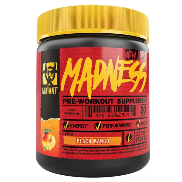 Mutant Madness Pre-Workout Peach Mango 225g