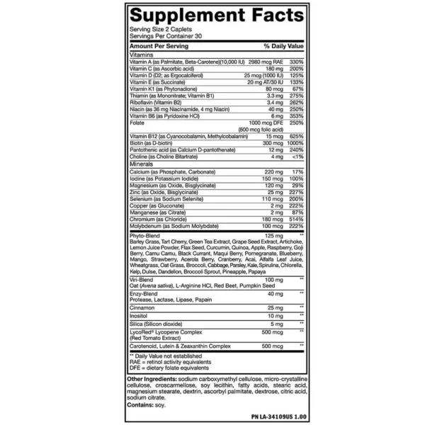 Mutant Multi Athlete Vitamin 60 Capsules Facts