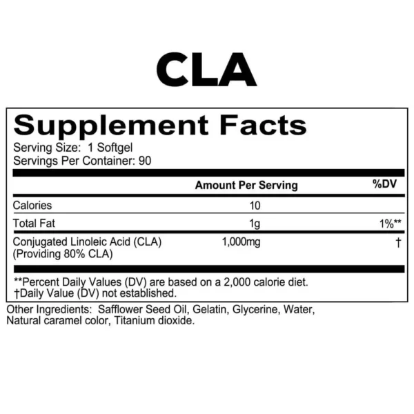 Redcon1 CLA Weight Management 90 Softgels Facts