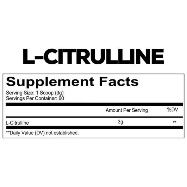 Redcon1 L-Citrulline Pump 60 Servings 180g Facts