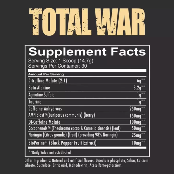 Redcon1 Total War Pre-Workout Watermelon 441g Facts