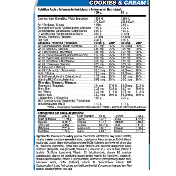 Quamtrax Whey Matrix Cookies and Cream 75 Servings 5lbs Facts
