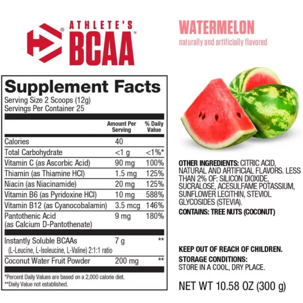 Dymatize Athlete BCAA Watermelon 25 Servings 300g Facts