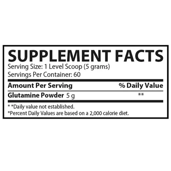 Muscle Rulz Glutamine Micronized 60 Servings Facts