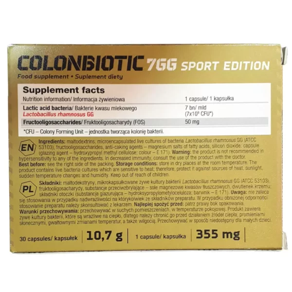 Olimp Colonbiotic 7GG Sport Edition 30 Capsules Facts