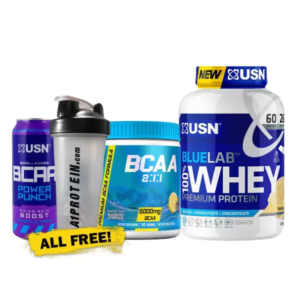 Buy 1 USN Blue Lab Whey Get 3 Free Gift Stack