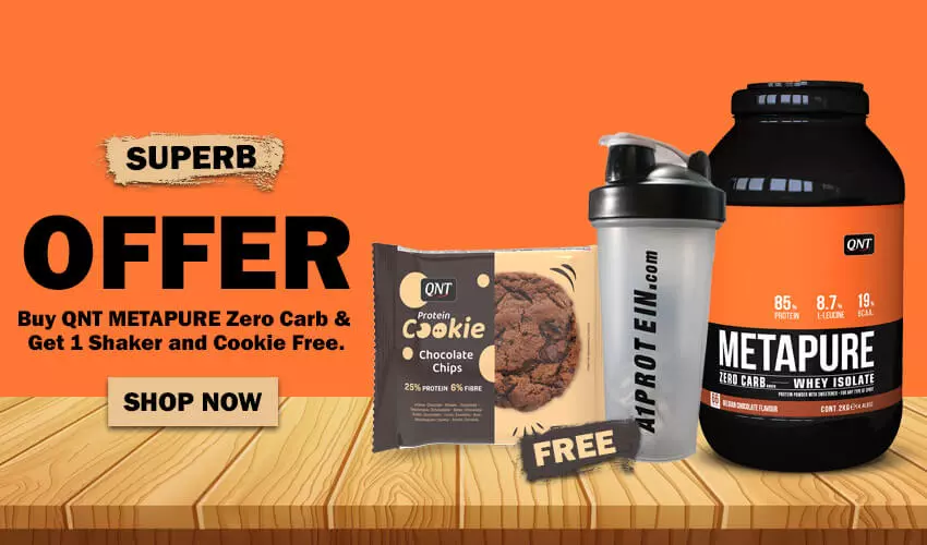 QNT Metapure With Cookie and Shaker Stack Banner