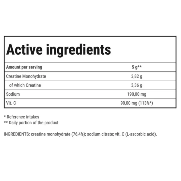 TREC Creatine Monohydrate 60 Servings 300g Facts