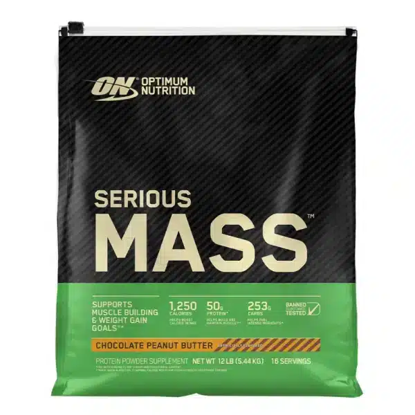 Optimum Nutrition serious mass, chocolate peanut butter 12lb