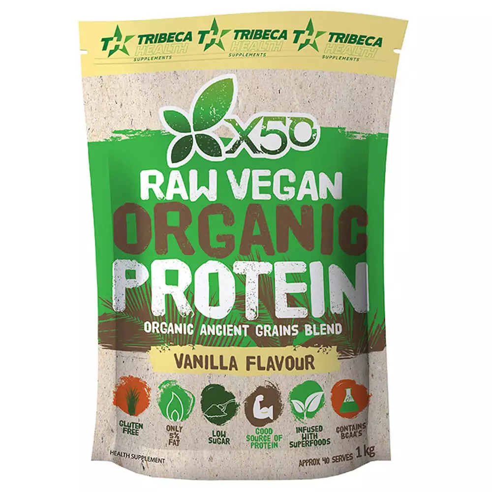 X50 Raw Vegan Organic Protein Vanilla 1kg