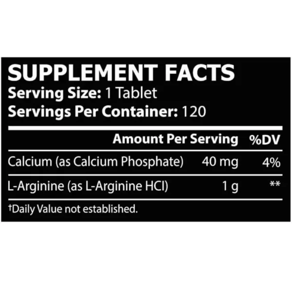 Core Champs L-Arginine 120 Tablets Facts