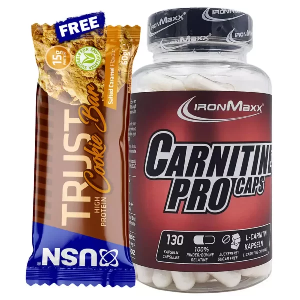Ironmaxx Carnitine PRO 130 Capsules With Free USN Bar