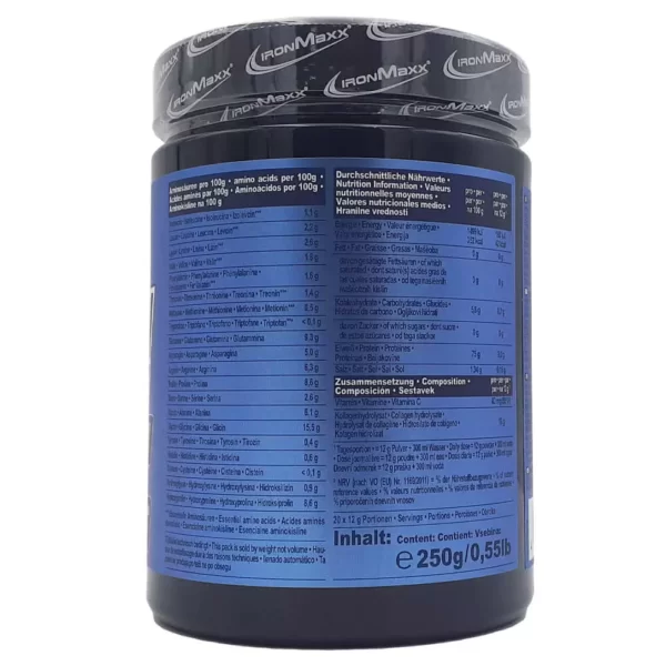 Ironmaxx Collagen Zero Unflavored Powder 250g Facts