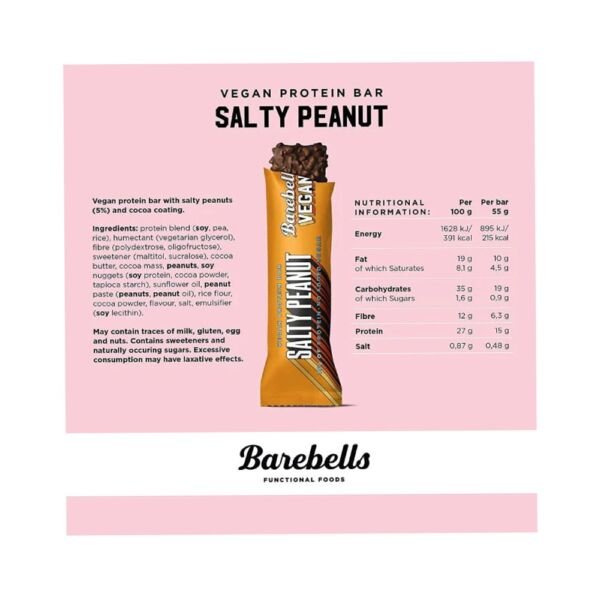 Barebells Vegan protein Salty Peanut facts