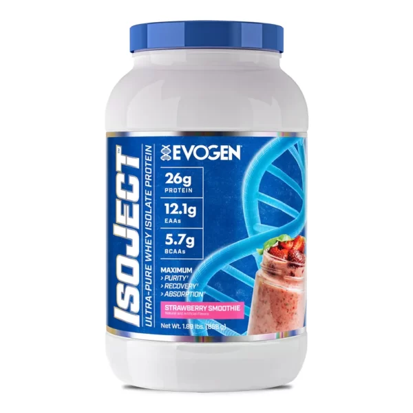 evogen isoject ultra pure whey isolate strawbeery smoothie 858g