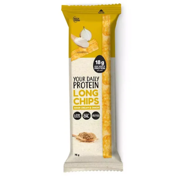 Eggy Food Protein Long Chips Sour Cream & Onion 75g