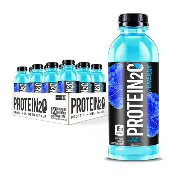 Protein2O +Energy Infused Water Blue Raspberry 500ml Pack of 12