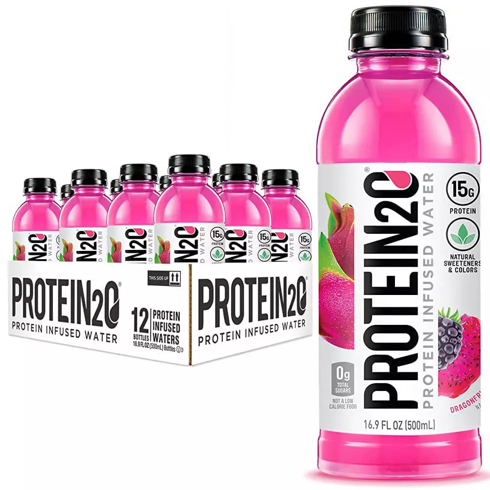 Protein2o 15g Whey Protein Infused Water, Wild Cherry, 16.9 oz Bottle (Pack  of 12) 