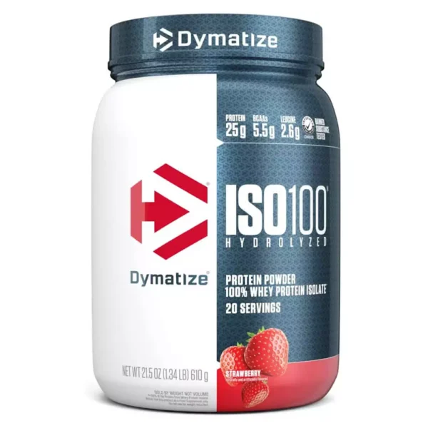 Dymatize, ISO 100, Hydrolyzed, 610g, 20 Servings, Strawberry