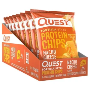 Quest Tortilla Style Protein Chips, Nacho Cheese, 8 Bags