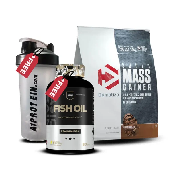 Dymatize Super Mass Gainer 12lb Free Shaker And Fish Oil