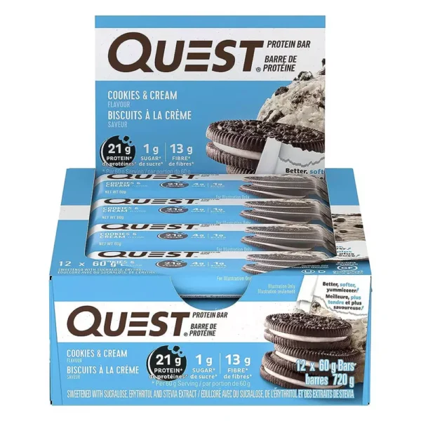 Protein Bar Cookies & Cream 60g Pack of 12