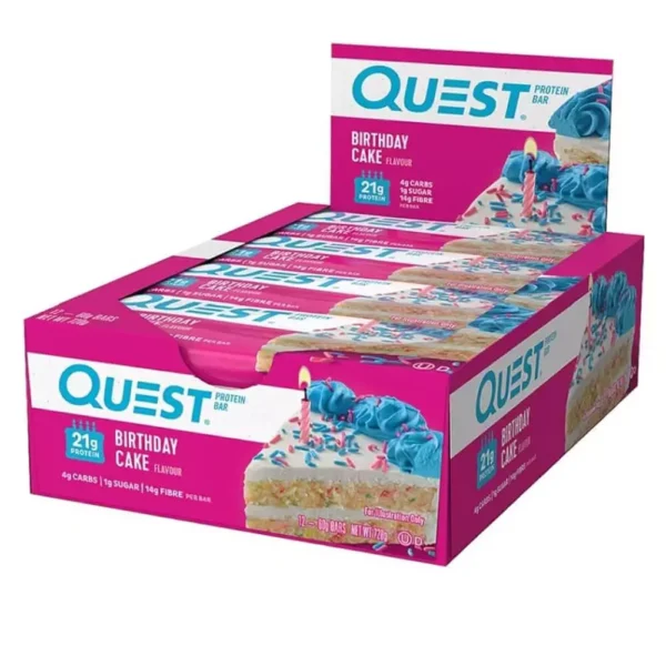 Quest Protein Bar Birthday Cake 60g Pack Box 12