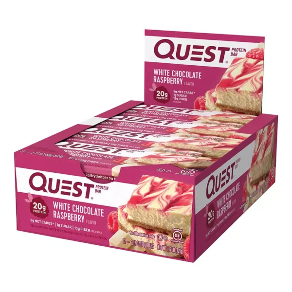 Quest Protein Bar White Chocolate Raspberry 60g Pack of 12