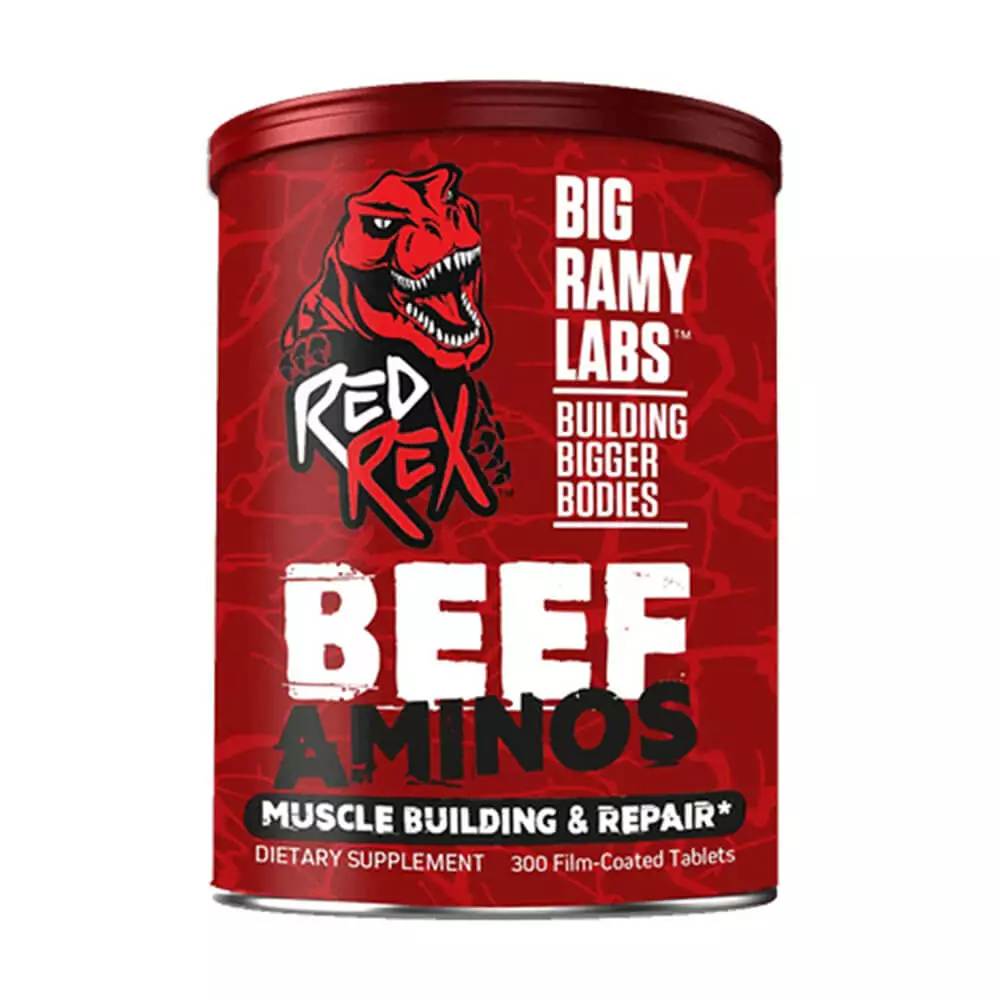 Red Rex Beef Amino Tablets: 300 Tablets, Muscle Building & Repair