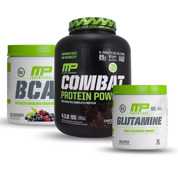 MusclePharm Combat Protein + BCAA + L-Glutamine Stack-