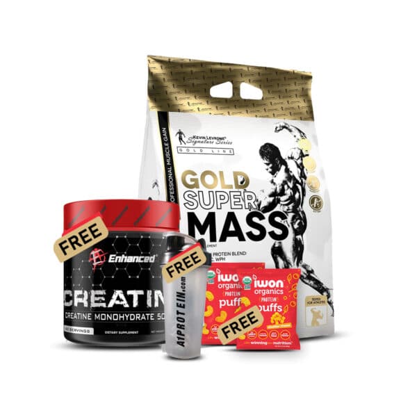 Kevin Levrone Gold Super Mass 7kg + Free Creatine, Shaker, Iwon Puffs - Ultimate Mass Bundle