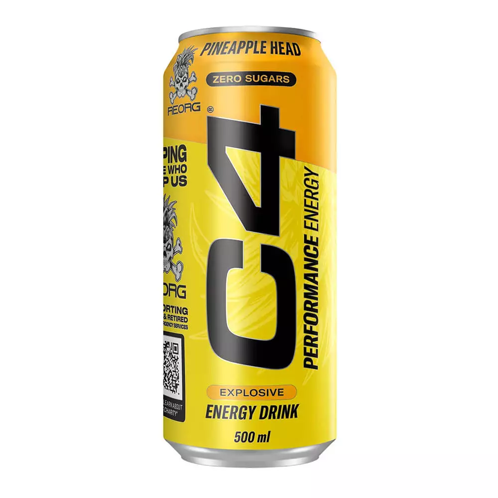 C4 Zero Sugars Energy Drink Pineapple Head 500 ML