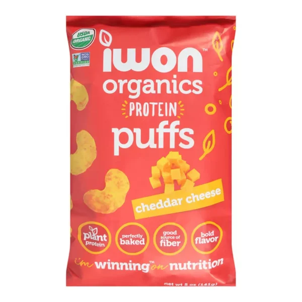 Iwon Organics Protein Puffs Cheddar Cheese 141g