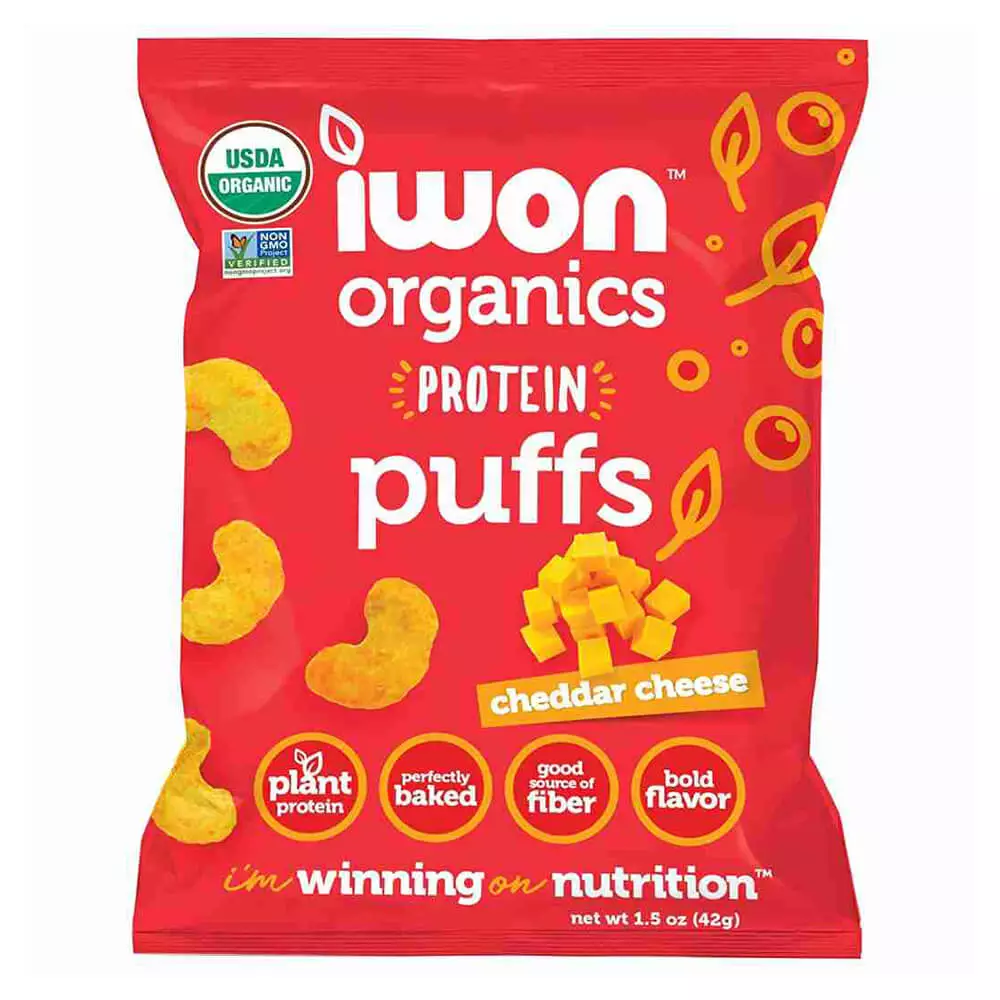 Iwon Organics Protein Puffs Cheddar Cheese 42g