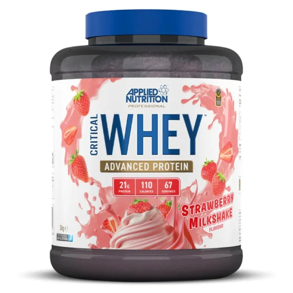 Applied Nutrition Critical Whey Protein, Strawberry Milkshake, 2 Kg, 67 Serving