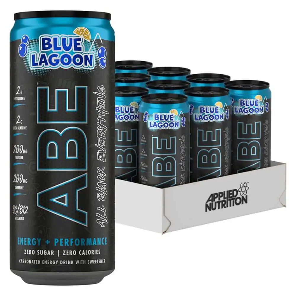Applied Nutrition ABE Energy drinks, blue lagoon, pack of 12