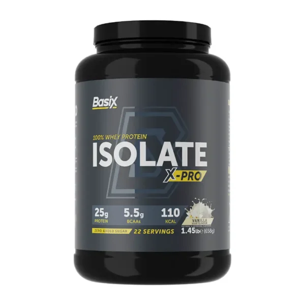 Basix 100% Whey Protein Isolate X-Pro 658g Vanilla Whip Flavor