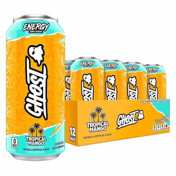 Ghost energy drink Tropical mango flavor 473ml pack of 12