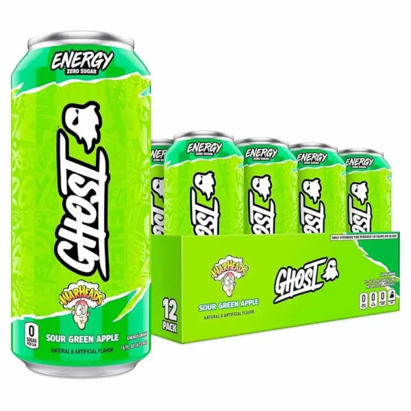 Ghost Energy Drink Sour Green apple flavor pack of 12