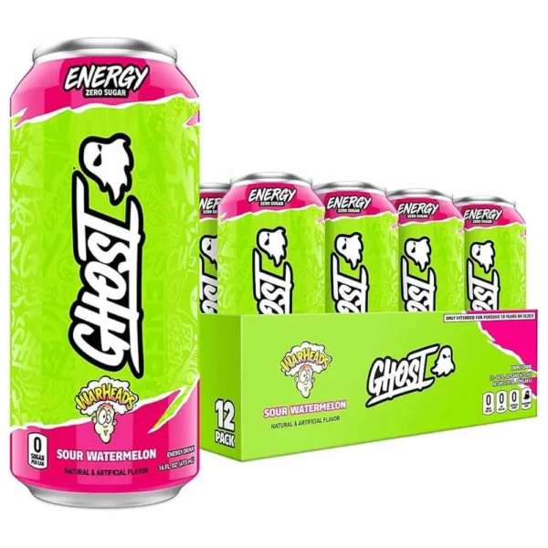 Ghost Energy Drink Sour watermelon flavor 473ml Pack of 12