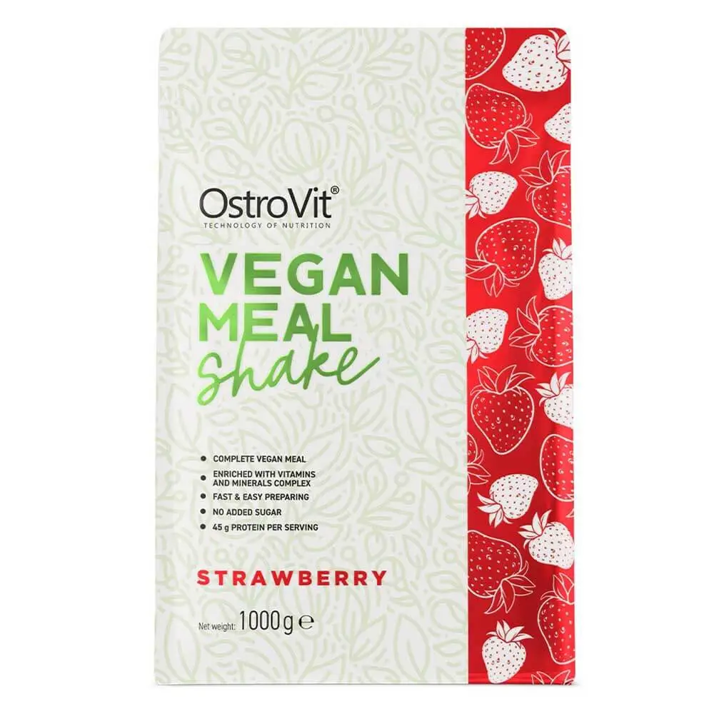 OstroVit Vegan Meal Shake 1000g Strawberry Flavor