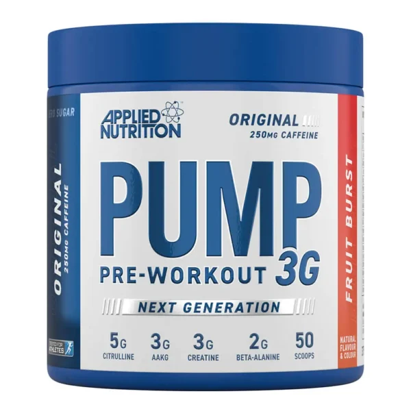 applied nutrition pump pre workout 3G fruit burst 375g