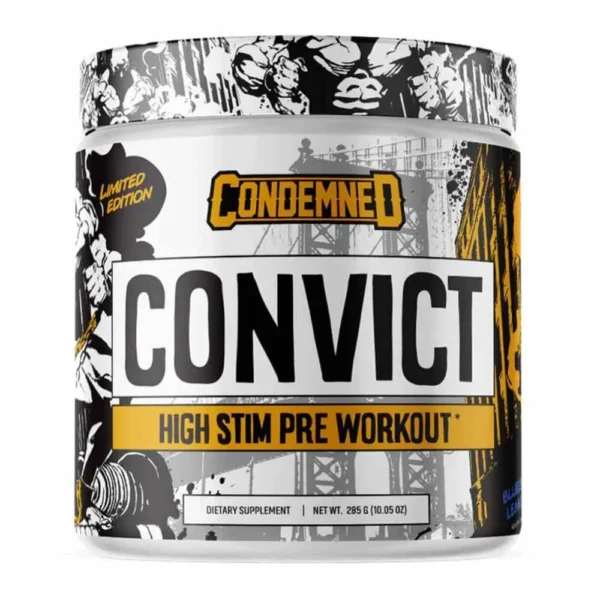 Condemned Convict High Stim Pre-workout 285g, Blueberry Lemonade Flavor 50 serving