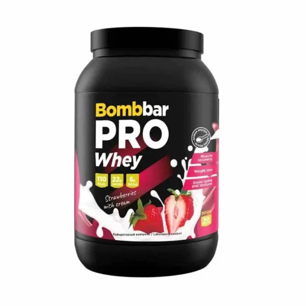 Bombbar Pro Whey Strawberries with cream flavor 900g