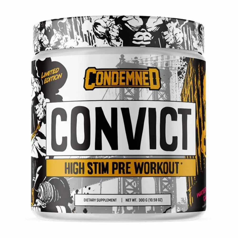 Condemned Convict High Stim Pre-Workout 300g, Watermelon Candy Flavor 50 Serving