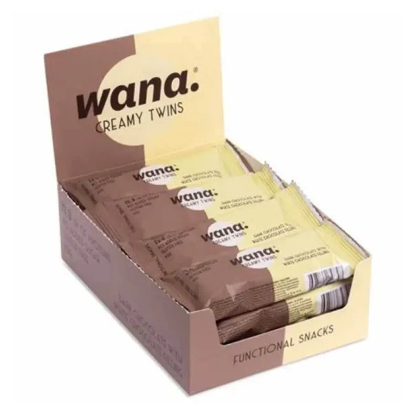 Wana Creamy Twins Dark Chocolate with White Chocolate Filling 43g pack of 12